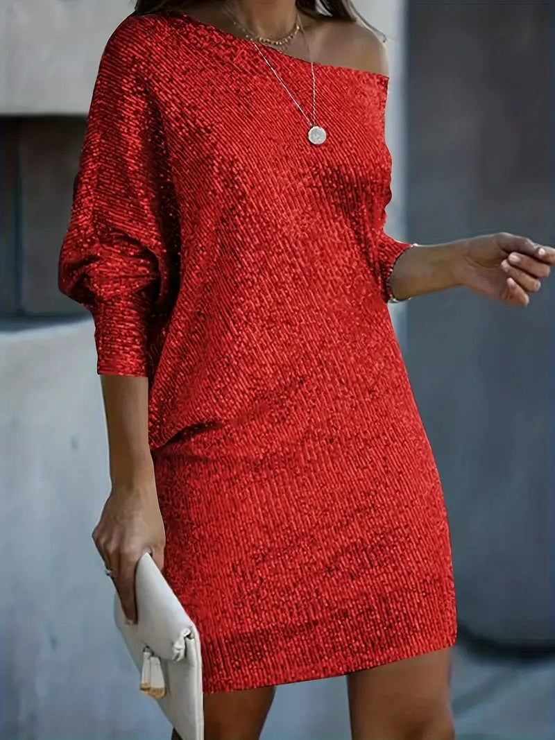 Party Dress with Contrasting Sequins | Radiant Elegance