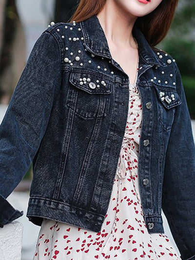 Fatima | Women's Denim Jacket | Pearl