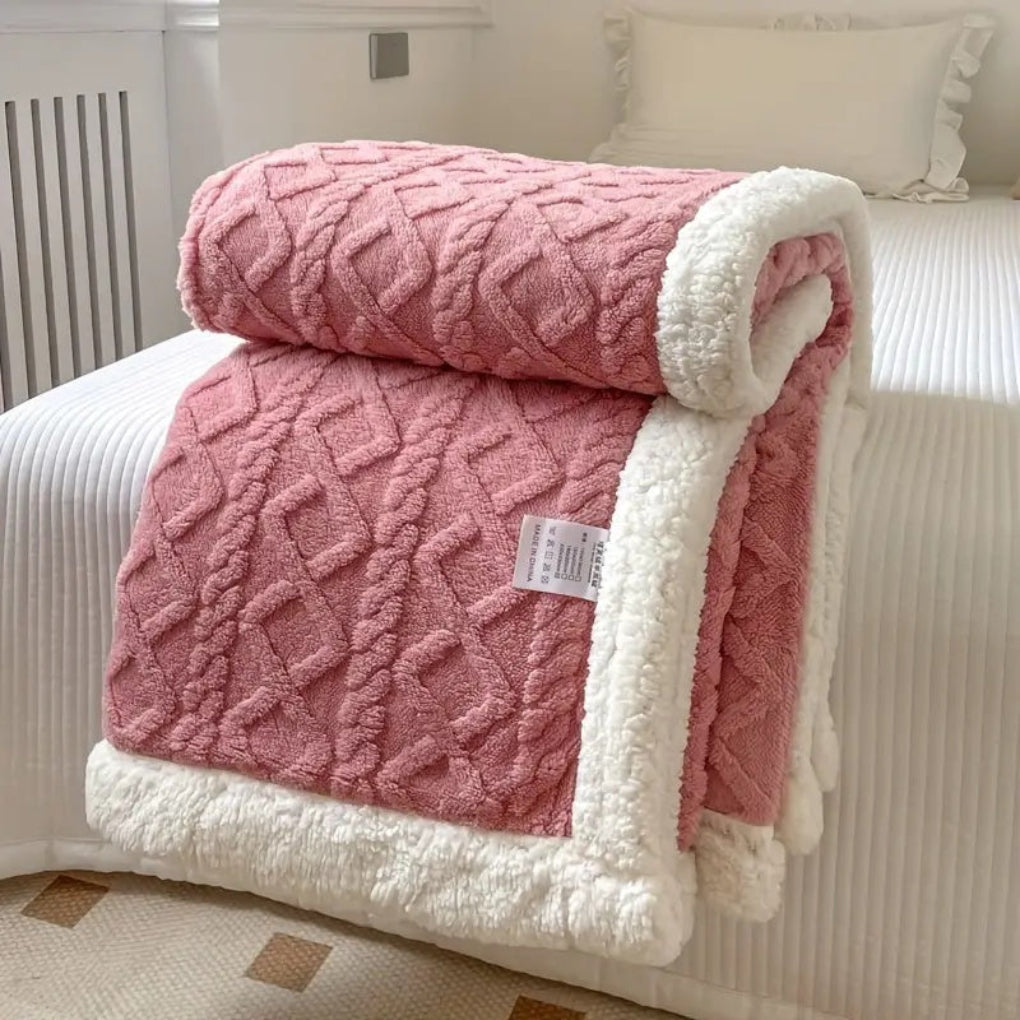 Diamond Knit Sherpa Blanket