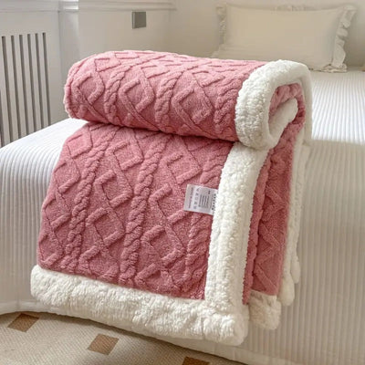 Diamond Knit Sherpa Blanket