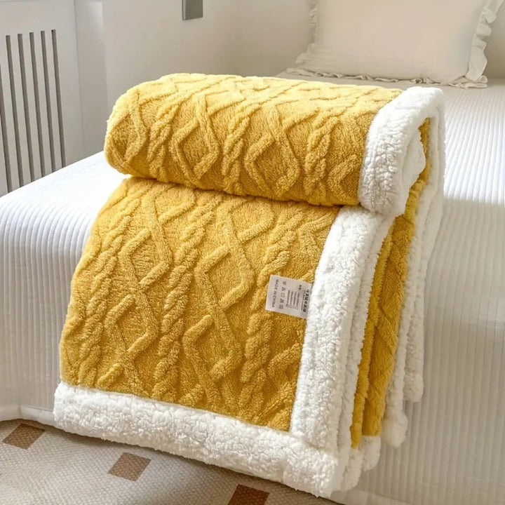 Diamond Knit Sherpa Blanket