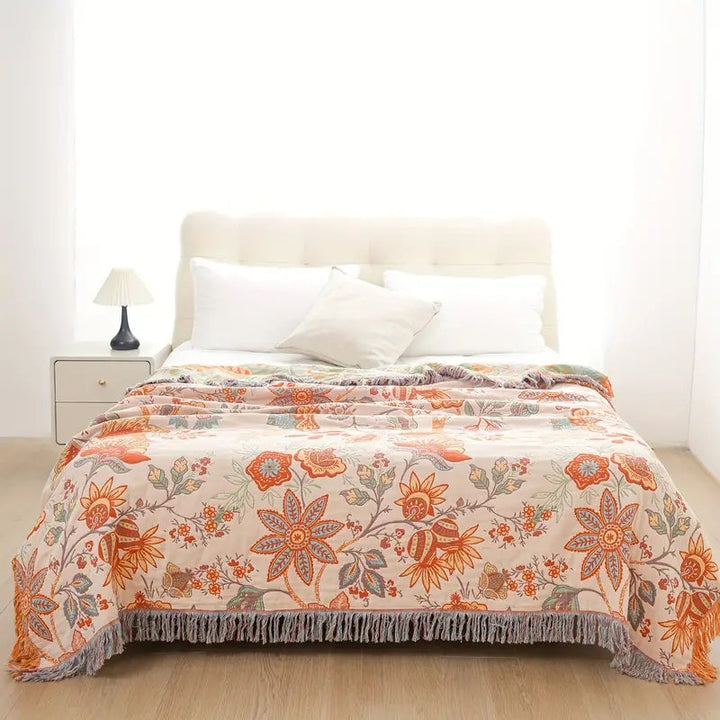Bohemian Floral Blanket – Vibrant & Versatile