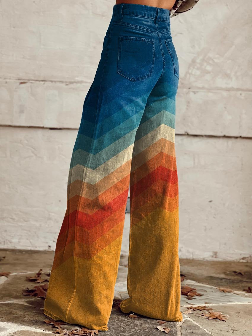 Catlina | Women's Rainbow Lines Pants | Flare