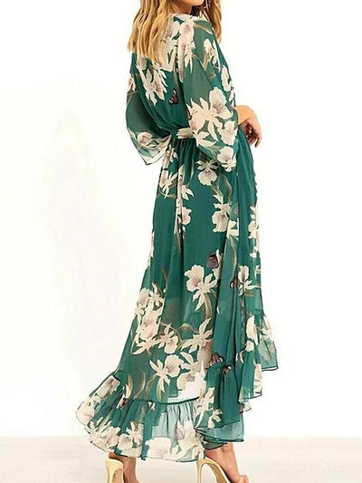 Shy | Women's Maxi Dress Flowy | V-Neck