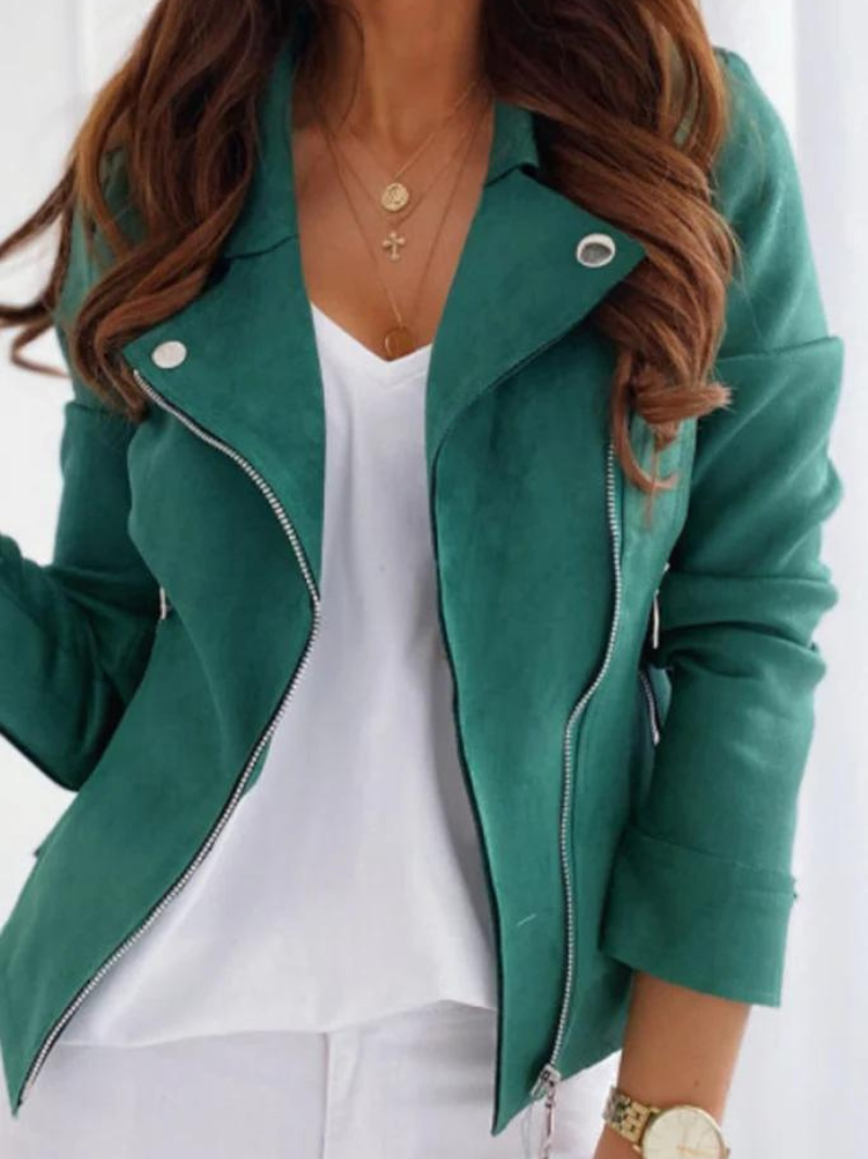 Leore | Women's Faux Suede Style Leather-Style Jacket | Chic & Sophisticated