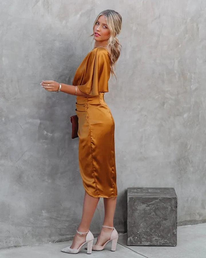 Lissa | Women's Elegant One Shoulder Tulip Dress | Silk
