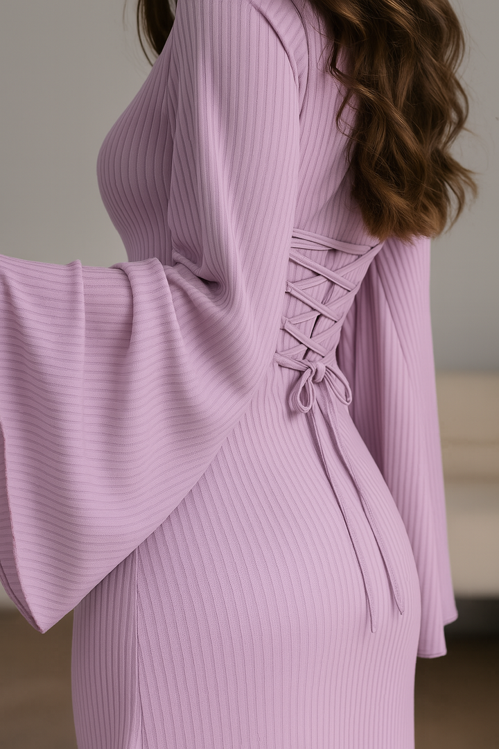 Odess | Women's Plain Elegant Maxi Dress | Long Sleeves