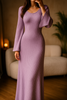 Odess | Women's Plain Elegant Maxi Dress | Long Sleeves
