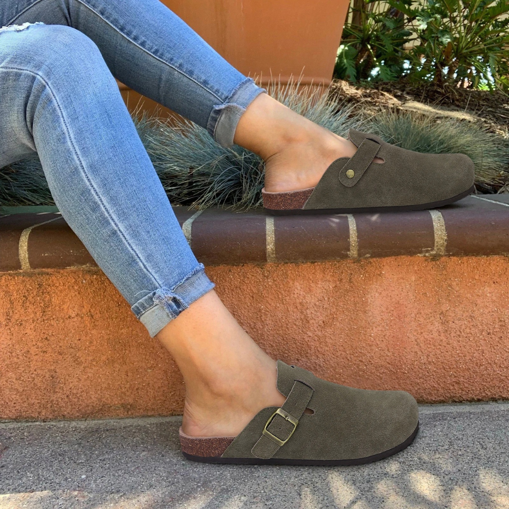 Suede Cork Slippers for Women