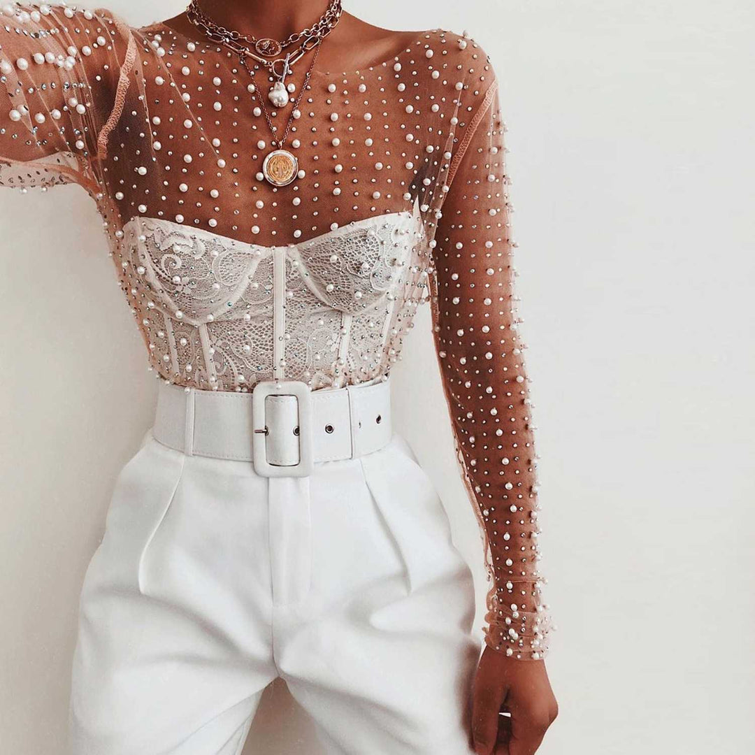 Perlina | Women’s Glamorous & Embellished Rhinestone  Shirt | Chic