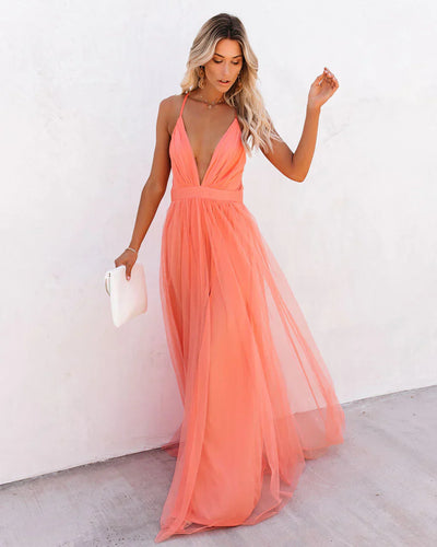 Blobby | Women's Long V-Neck Dress | Formal
