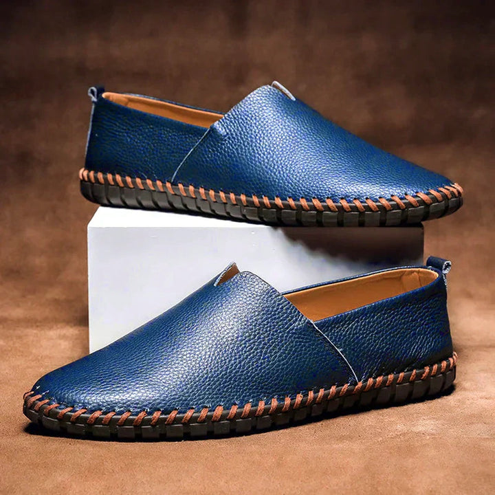 Elegant Loafers Matte Genuine Leather Slip Ons