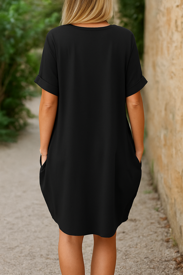 Rammie | Women's Oversized Pocket Dress | Folded Sleeves