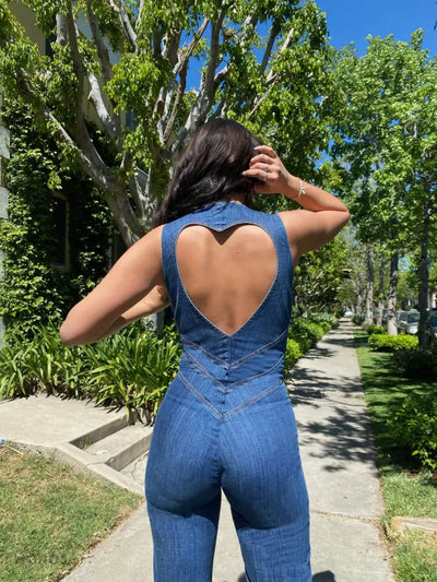 Korine | Women's Stylish Denim Jumpsuit | Backless