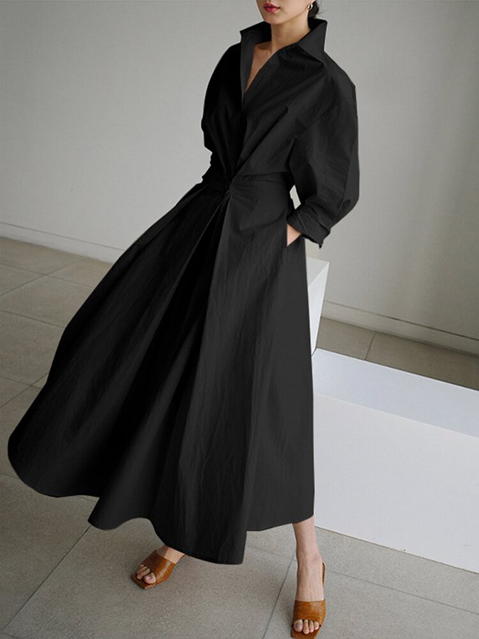 Sitti | Women High Collar Classy Wrap Midi Dress | Casual