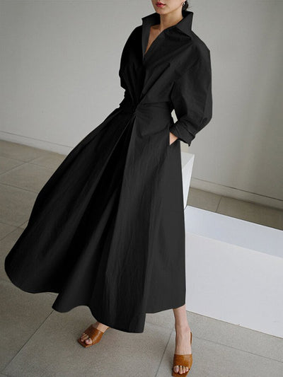 Sitti | Women High Collar Classy Wrap Midi Dress | Casual