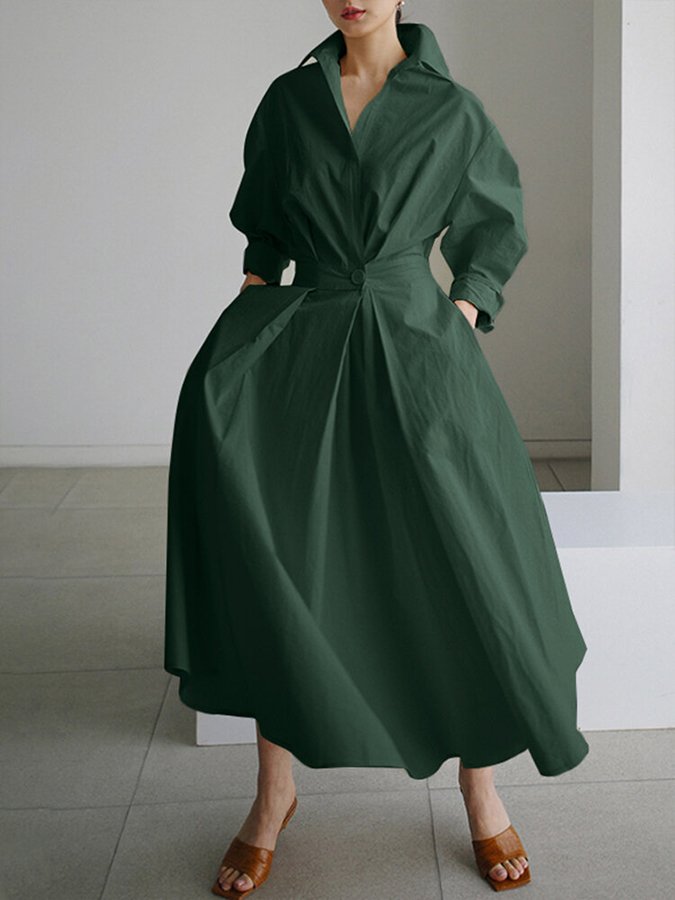 Sitti | Women High Collar Classy Wrap Midi Dress | Casual
