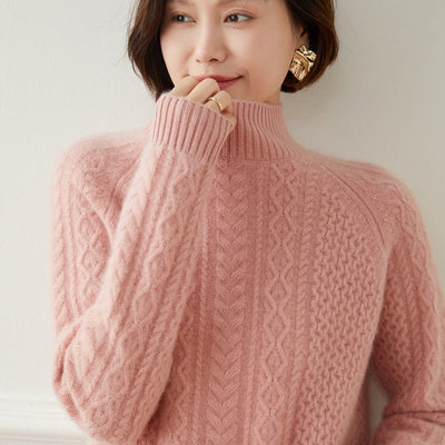 Ysmara | Women’s Cable Knit Turtleneck Sweater | Textured Style & Layered Feel