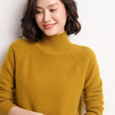 Avesha | Women’s Turtleneck Sweater | Ribbed Cuffs & Full Sleeve Shape