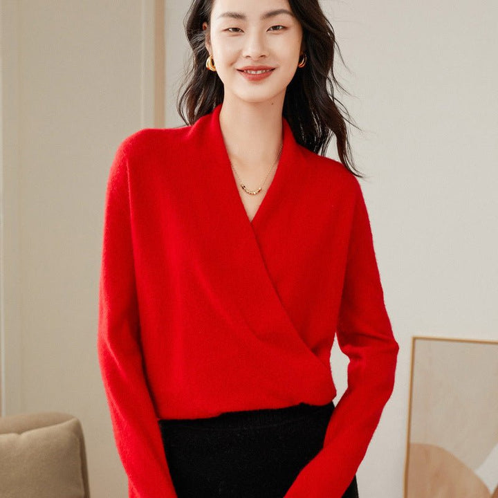 Lorivelle | Women’s Casual V-Neck Wrap Blouses | Long Sleeve Style & Feminine Drape
