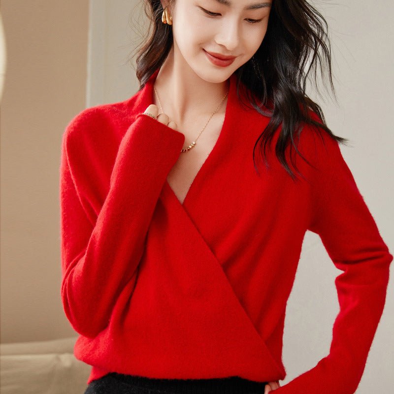 Lorivelle | Women’s Casual V-Neck Wrap Blouses | Long Sleeve Style & Feminine Drape
