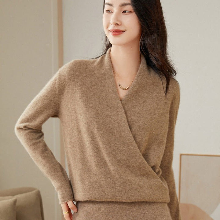 Lorivelle | Women’s Casual V-Neck Wrap Blouses | Long Sleeve Style & Feminine Drape
