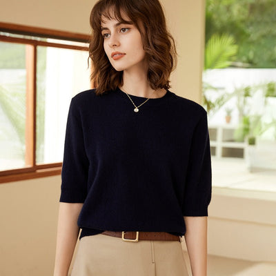 Maelith | Women’s Elbow Sleeve Sweater | Crew Neck & Light Pullover Fit