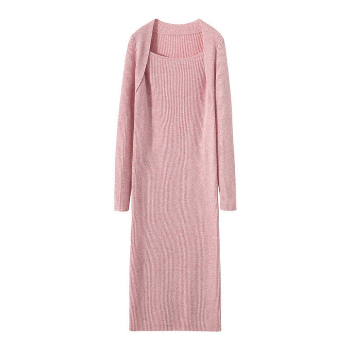 Elisyn | Women’s Ribbed Knit Midi Dress | Long Sleeve & Square Neck Fit