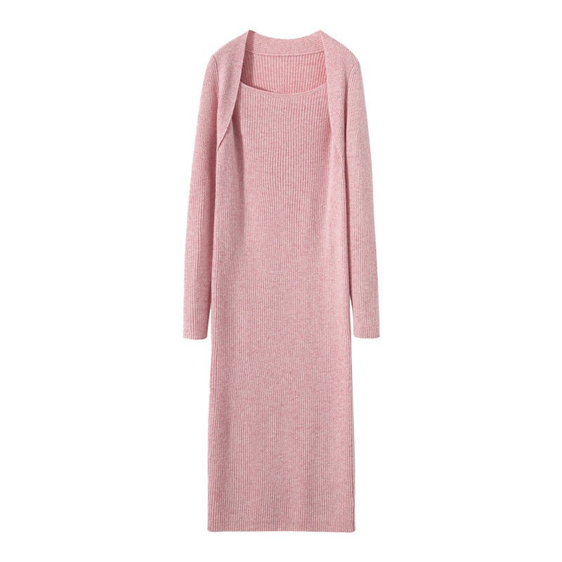 Elisyn | Women’s Ribbed Knit Midi Dress | Long Sleeve & Square Neck Fit