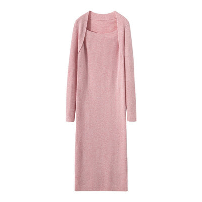 Elisyn | Women’s Ribbed Knit Midi Dress | Long Sleeve & Square Neck Fit