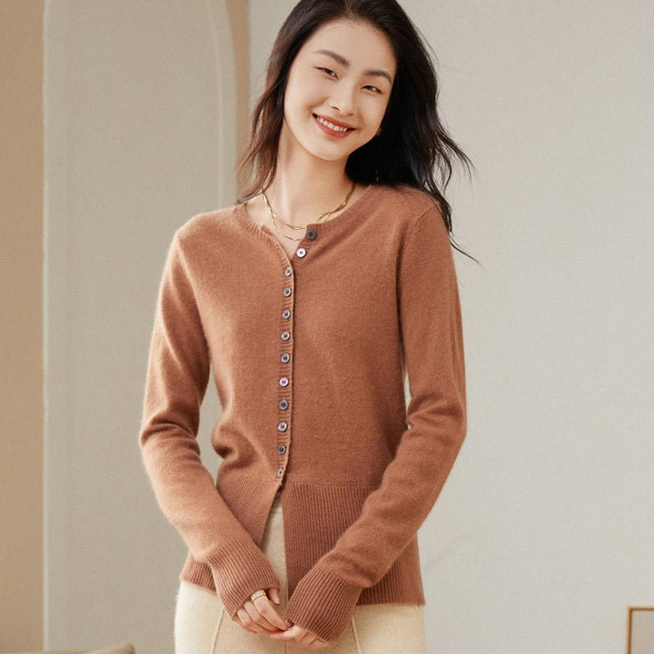 Cirelda | Women’s Crew Neck & Clean Drape Button-Down Cardigan