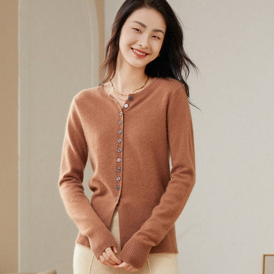 Cirelda | Women’s Crew Neck & Clean Drape Button-Down Cardigan