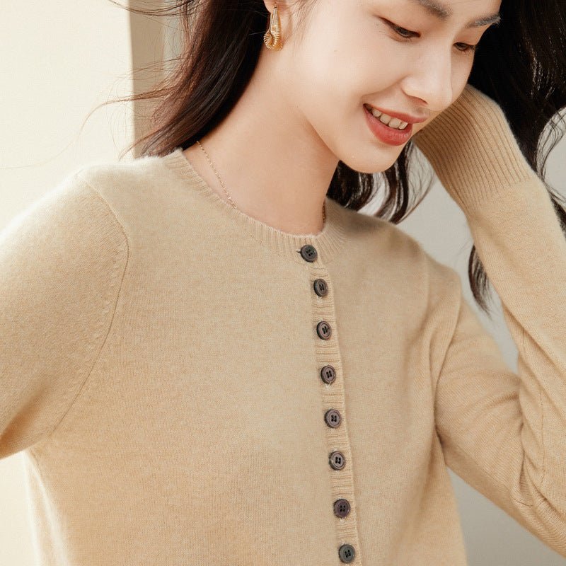 Cirelda | Women’s Crew Neck & Clean Drape Button-Down Cardigan