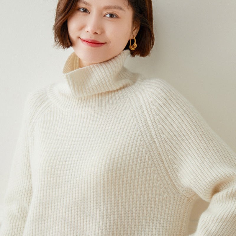 Osmiranza | Women’s Turtleneck Pullover Sweater | Ribbed Texture & Warm Feel