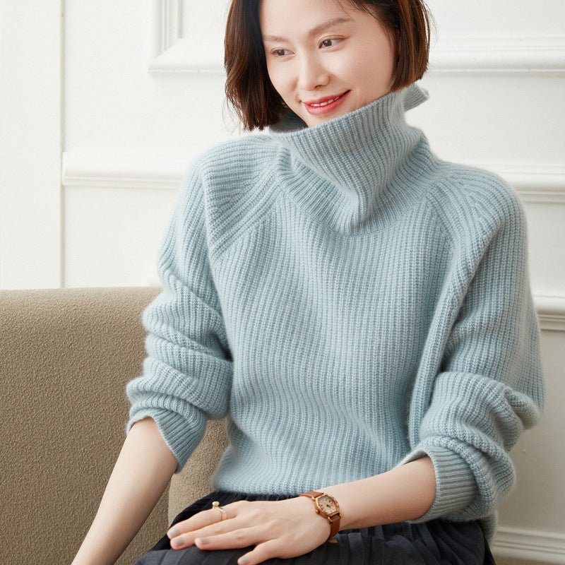 Osmiranza | Women’s Turtleneck Pullover Sweater | Ribbed Texture & Warm Feel
