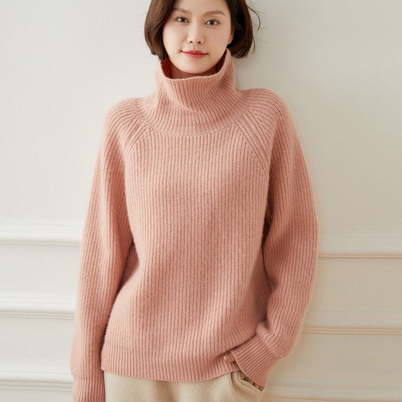 Osmiranza | Women’s Turtleneck Pullover Sweater | Ribbed Texture & Warm Feel