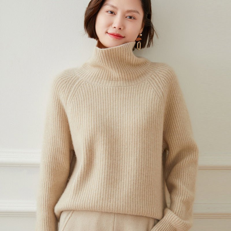 Osmiranza | Women’s Turtleneck Pullover Sweater | Ribbed Texture & Warm Feel