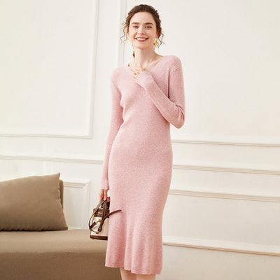 Orlitha | Women’s Knit Midi Dress | V-Neck Fit & Flared Hem Silhouette