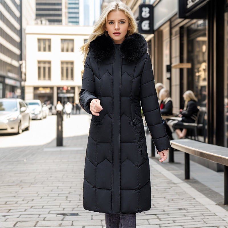 Talina | Women’s Thick Collar Long Winter Jacket | Straight Cut