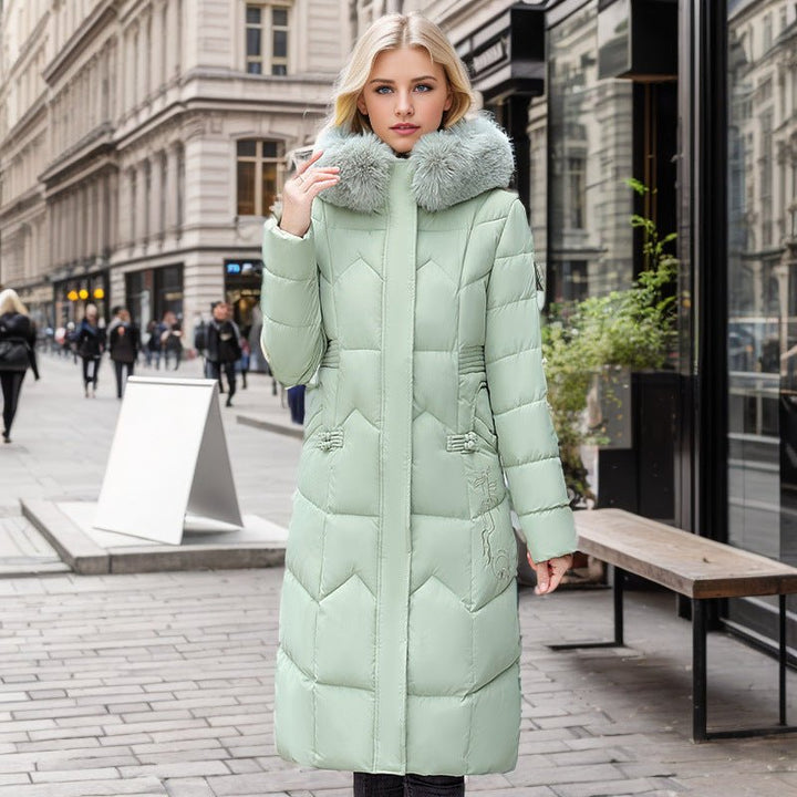 Talina | Women’s Thick Collar Long Winter Jacket | Straight Cut