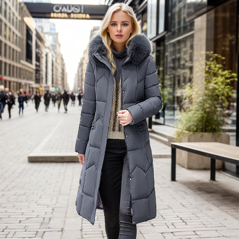 Talina | Women’s Thick Collar Long Winter Jacket | Straight Cut