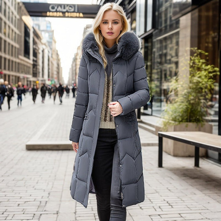 Talina | Women’s Thick Collar Long Winter Jacket | Straight Cut