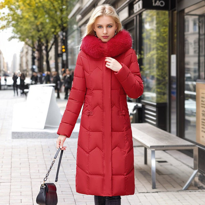 Talina | Women’s Thick Collar Long Winter Jacket | Straight Cut