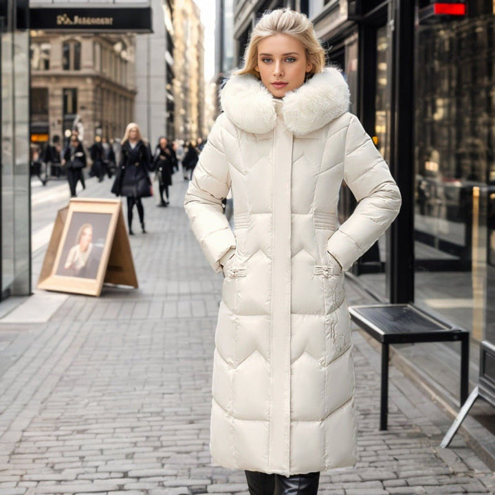Talina | Women’s Thick Collar Long Winter Jacket | Straight Cut