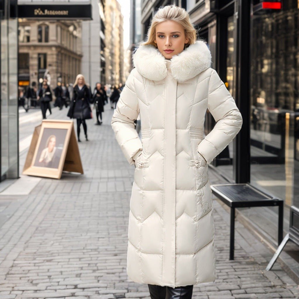 Talina | Women’s Thick Collar Long Winter Jacket | Straight Cut