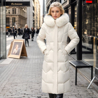 Talina | Women’s Thick Collar Long Winter Jacket | Straight Cut