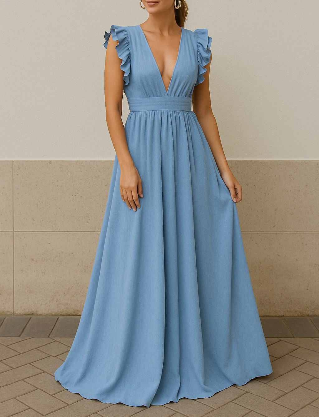 Yale | Women's Deep V-Neck Long Gown | Event