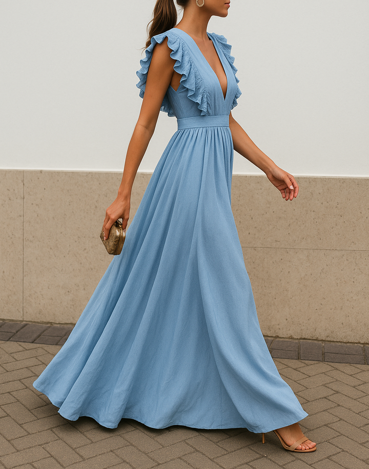 Yale | Women's Deep V-Neck Long Gown | Event