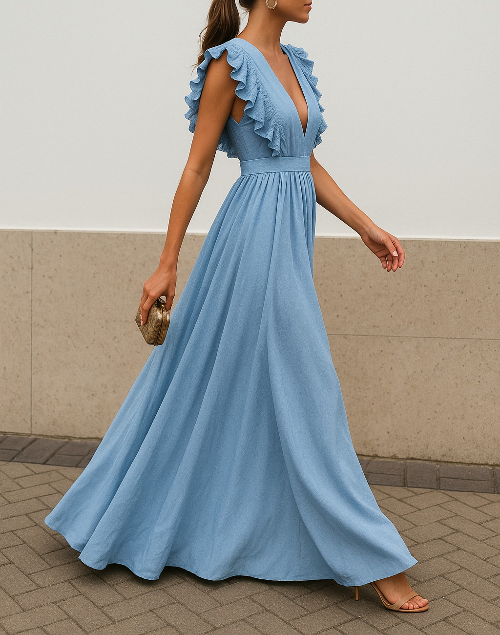 Yale | Women's Deep V-Neck Long Gown | Event
